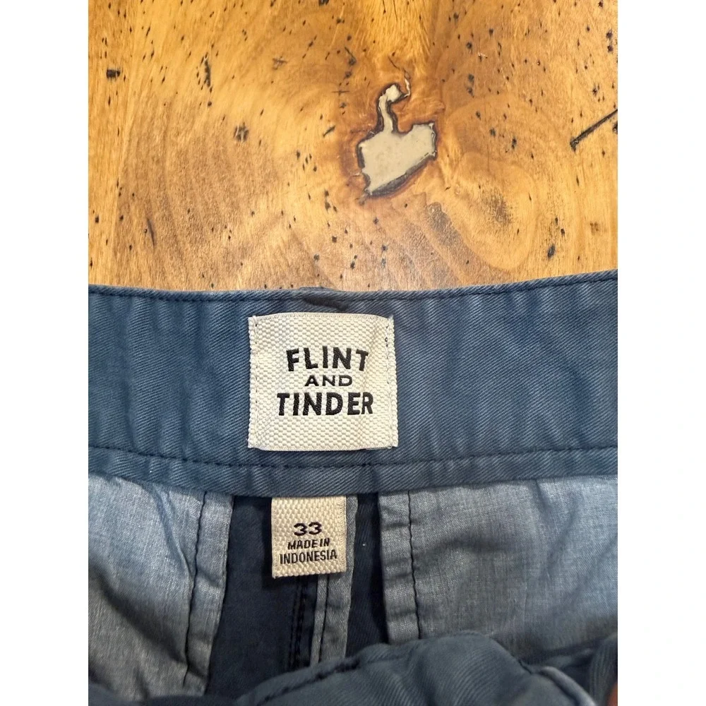 Flint and Tinder 365 Short Size 33 Slate Blue Cotton Stretch Chino Casual Mens